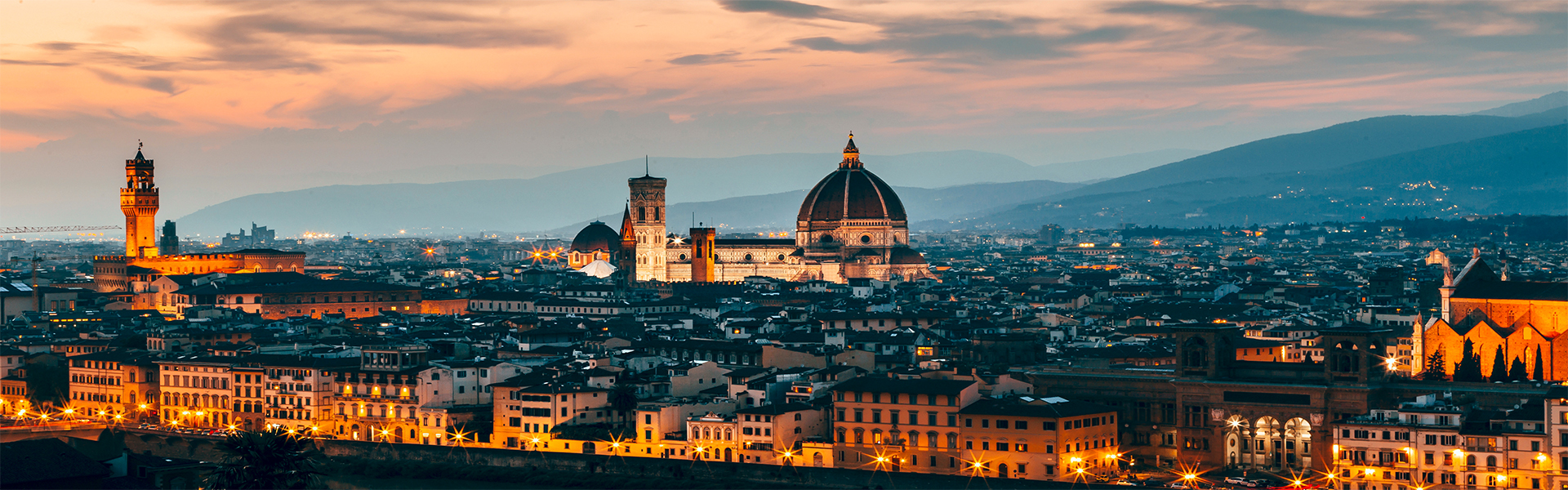 beautiful aerial shot florence italy architecture evening