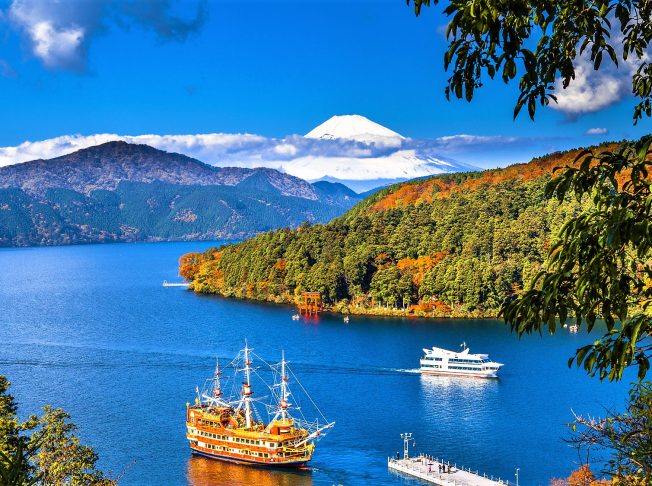 Lake Ashi, Mount Fuji, Japan.